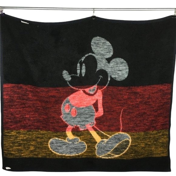 Biederlack Bedding Vintage Biederlack Mickey Mouse Blanket Throw Walt Disney Reversible 56x